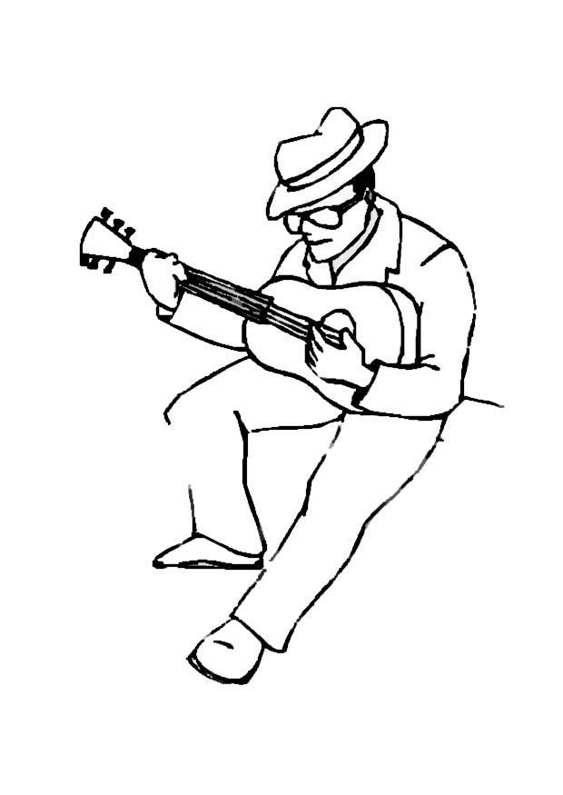 guitarrista Página para colorir guitarrista