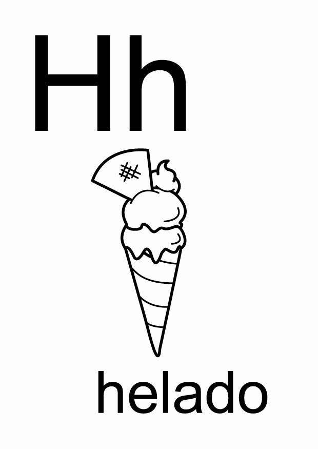 h Página para colorir h