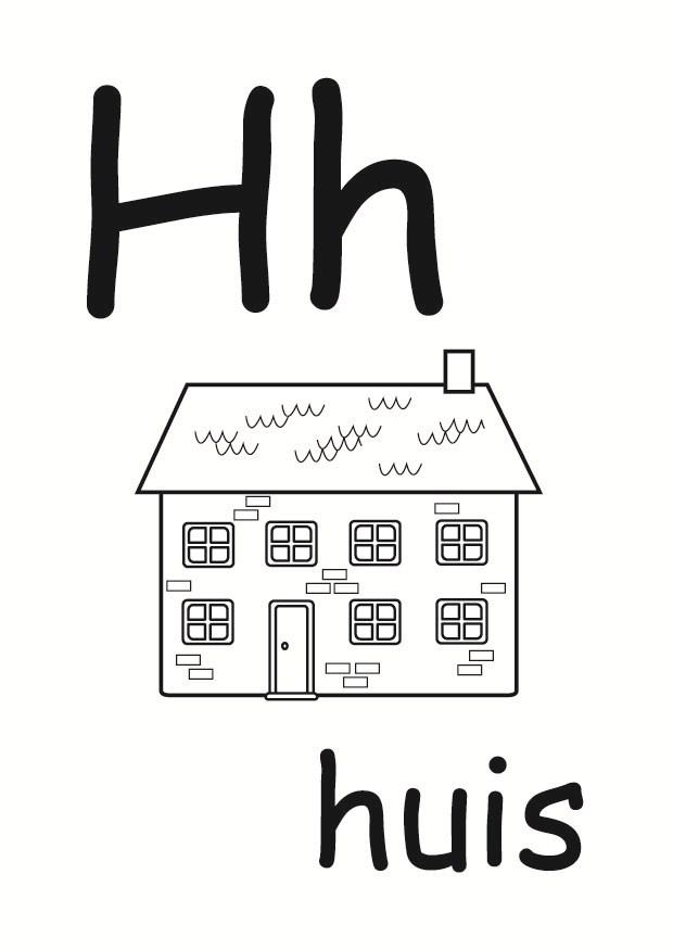 h Página para colorir h
