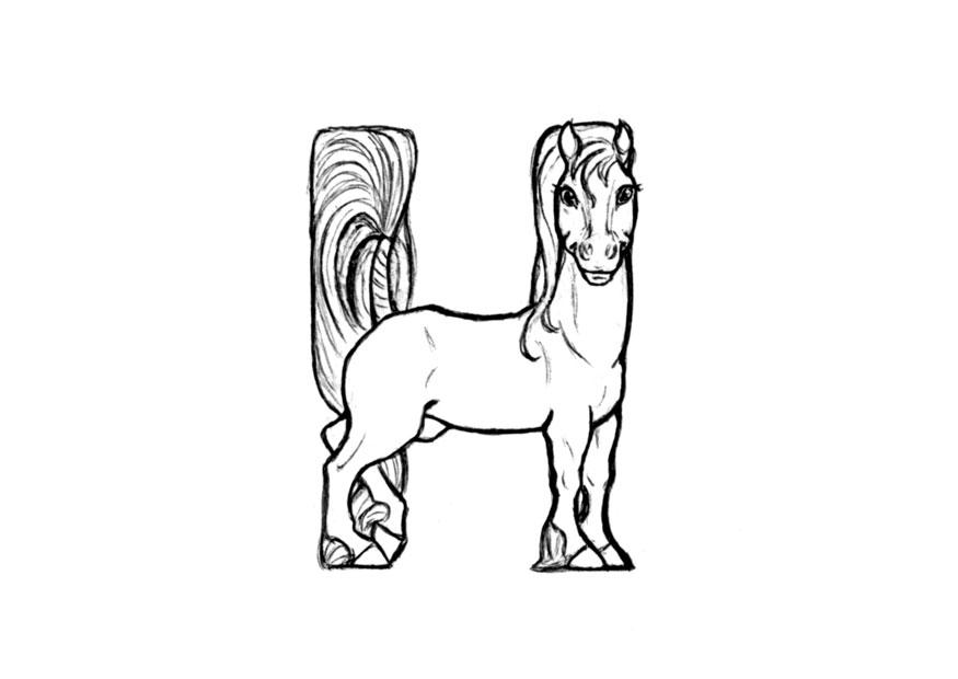 h-horse Página para colorir h-horse