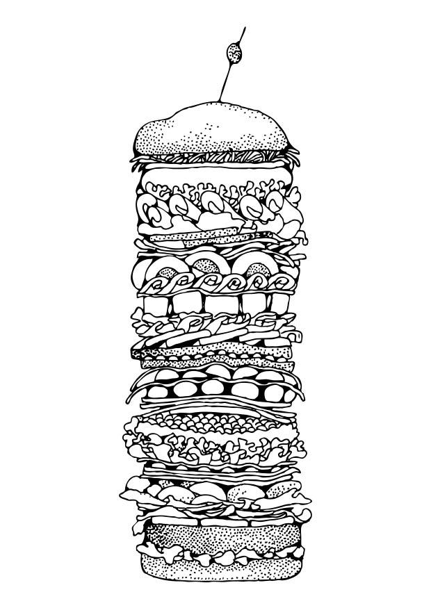 hamburger Página para colorir hamburger