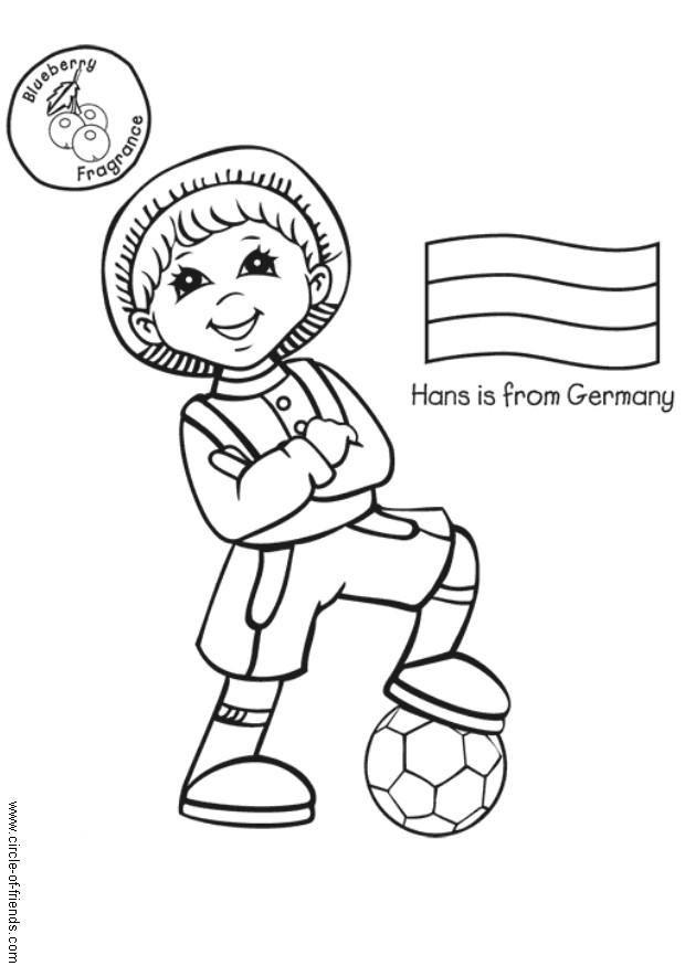 hans com a bandeira da alemanha Página para colorir hans com a bandeira da alemanha