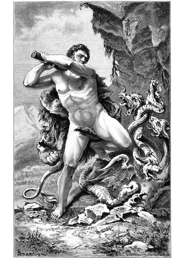 hA©rcules e a cobra Página para colorir hA©rcules e a cobra