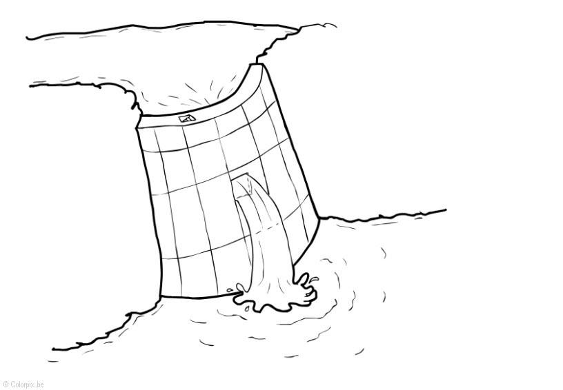 Página para colorir hidroelA©trica - represa 