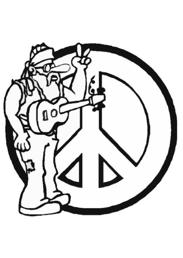 hippie Página para colorir hippie