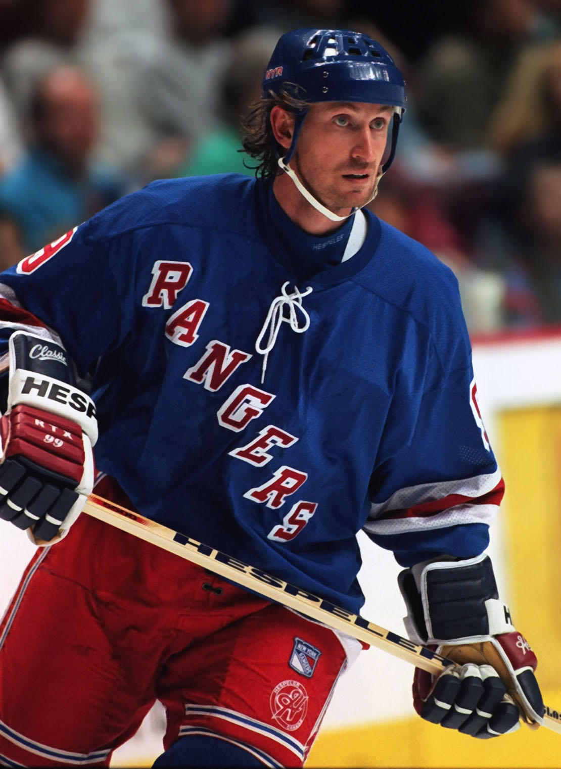 Foto hockey no gelo, wayne gretzky, new york rangers
