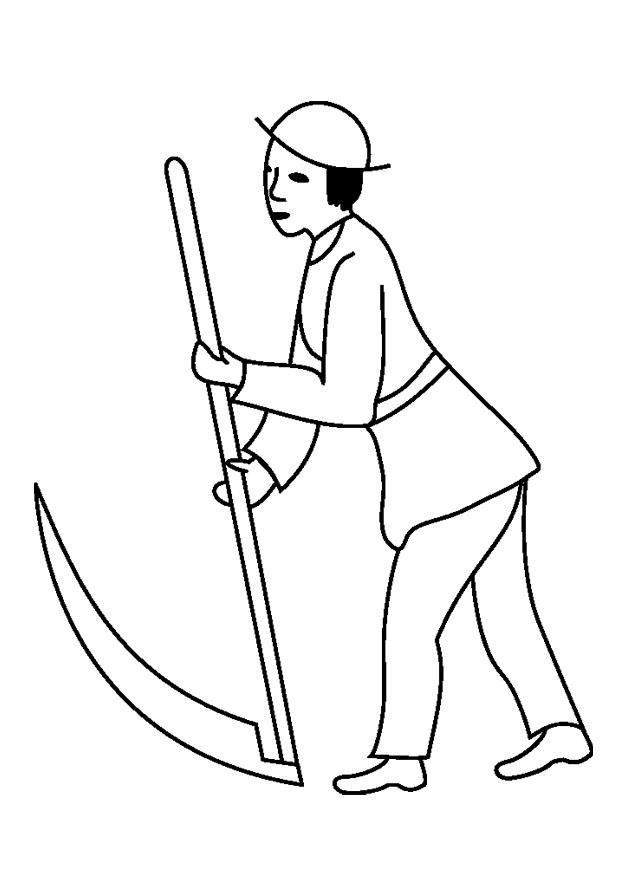 homem com uma foice Página para colorir homem com uma foice