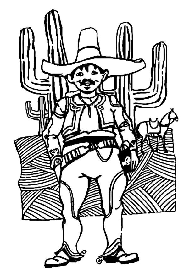 homem mexicano Página para colorir homem mexicano