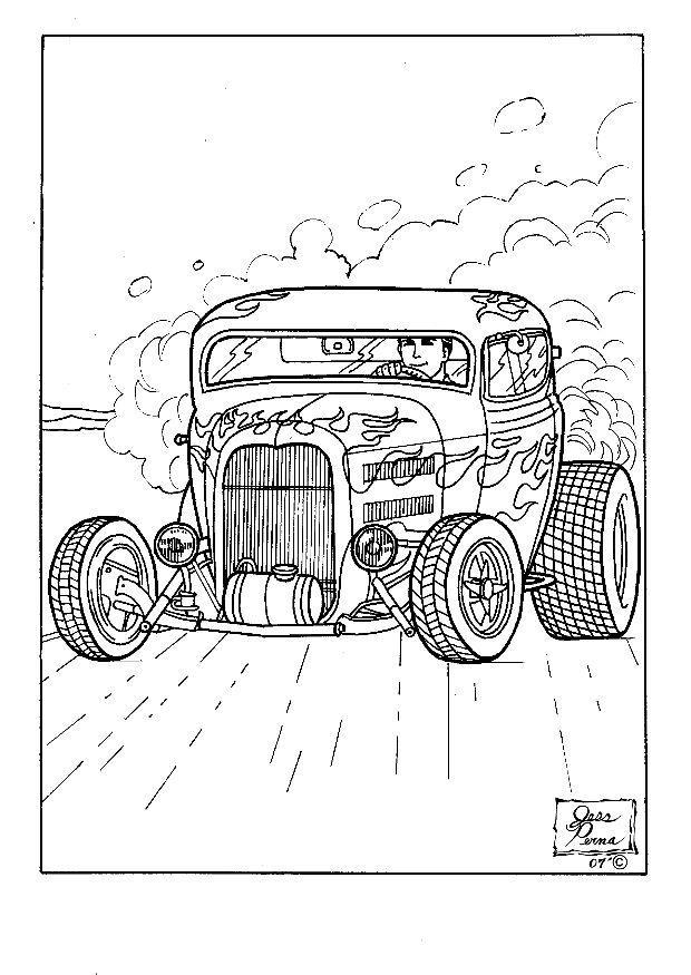hot rod Página para colorir hot rod