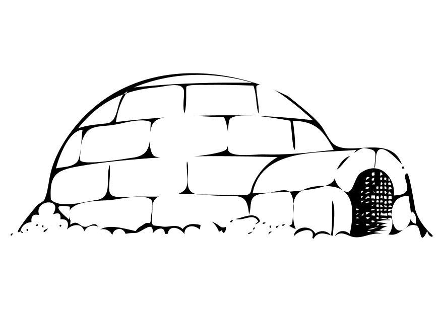 iglu Página para colorir iglu