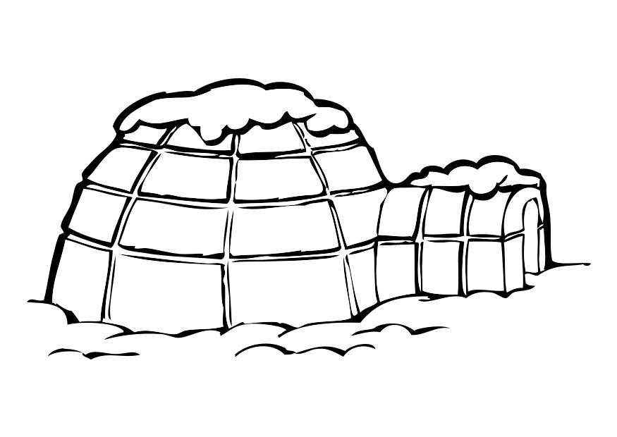 iglu Página para colorir iglu