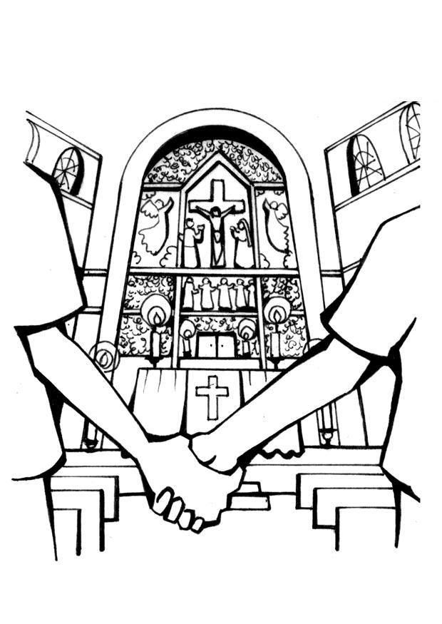 igreja - casamento Página para colorir igreja - casamento