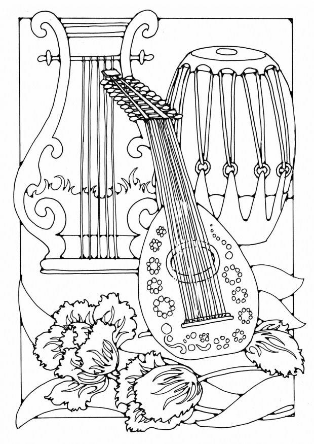 instrumentos musicais Página para colorir instrumentos musicais