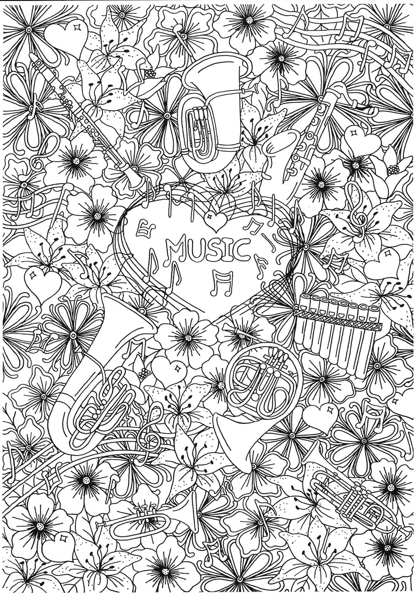 instrumentos musicais de sopro Página para colorir instrumentos musicais de sopro