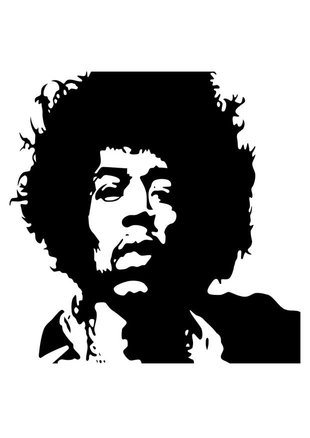 Página para colorir jimi hendrix 