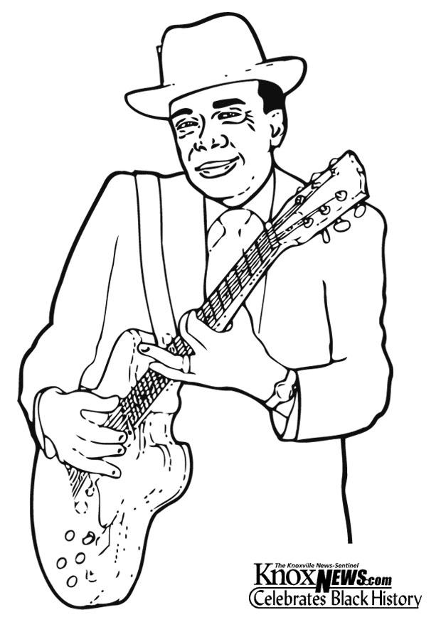 Página para colorir john lee hooker