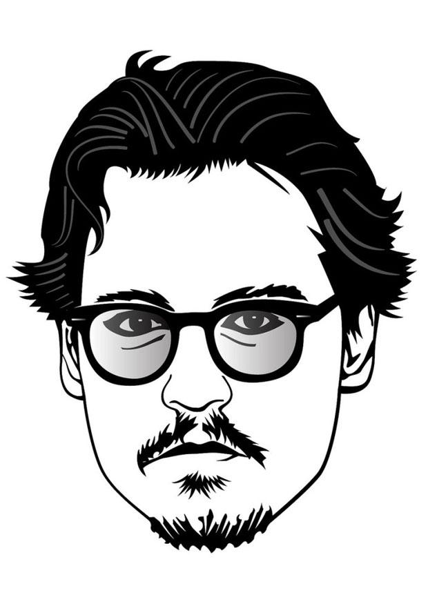 johnny depp Página para colorir johnny depp