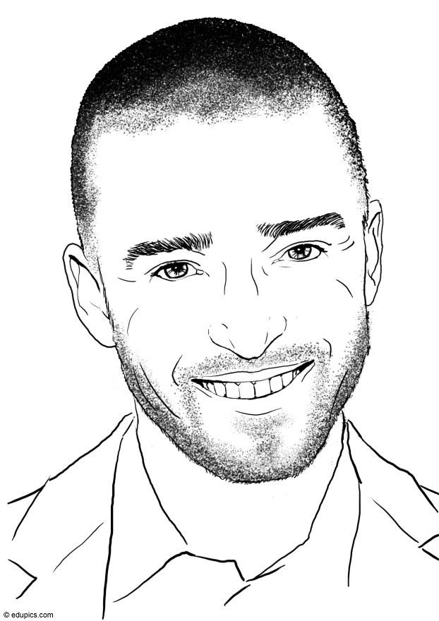 justin timberlake Página para colorir justin timberlake