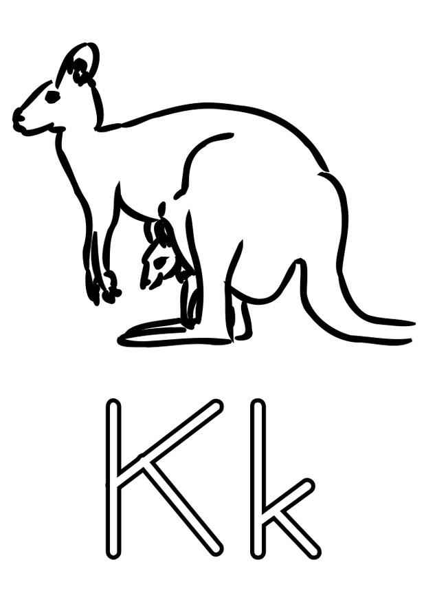k Página para colorir k
