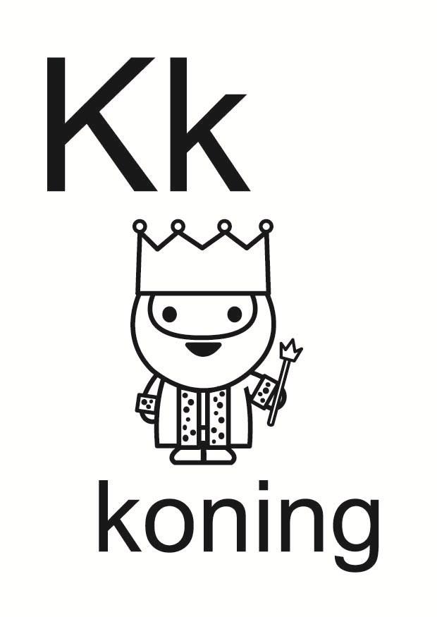 k Página para colorir k