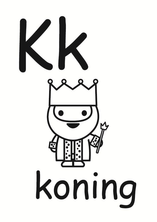 k Página para colorir k