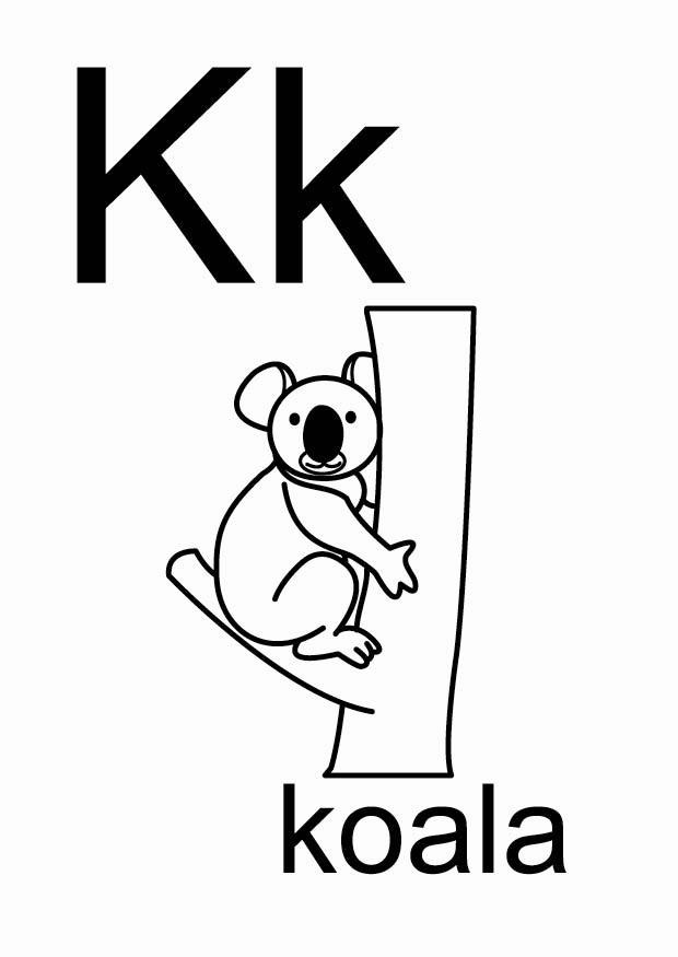 k Página para colorir k