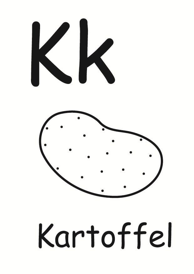 k Página para colorir k