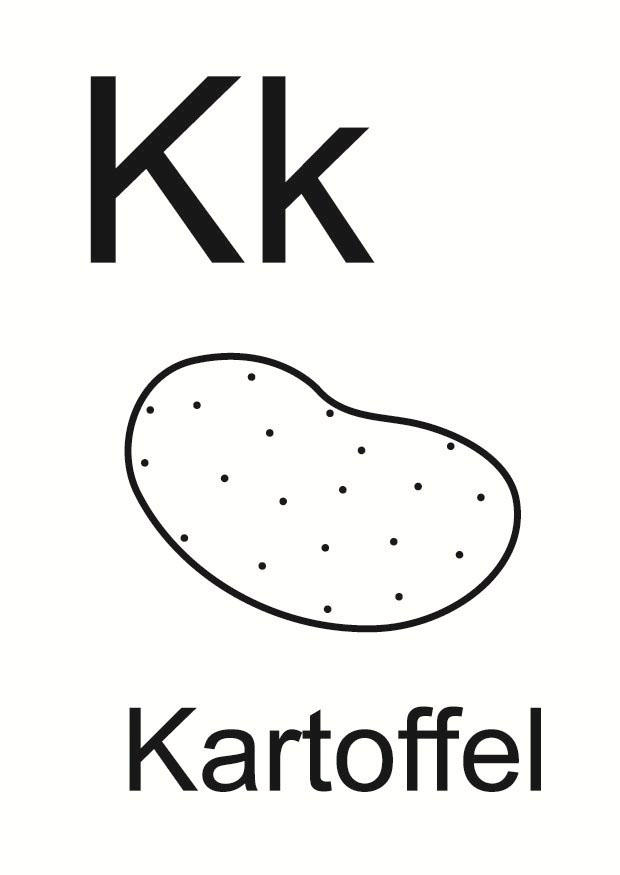 k Página para colorir k