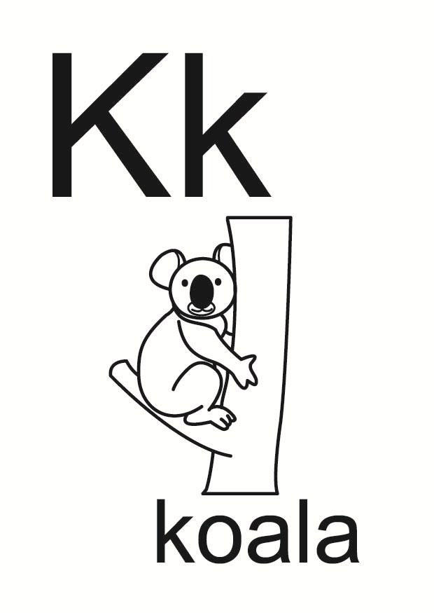 k Página para colorir k