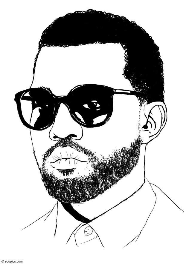 kanye west Página para colorir kanye west