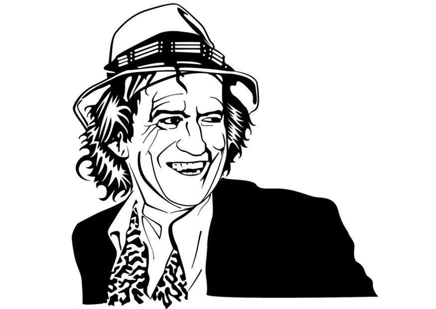 Página para colorir keith richards 