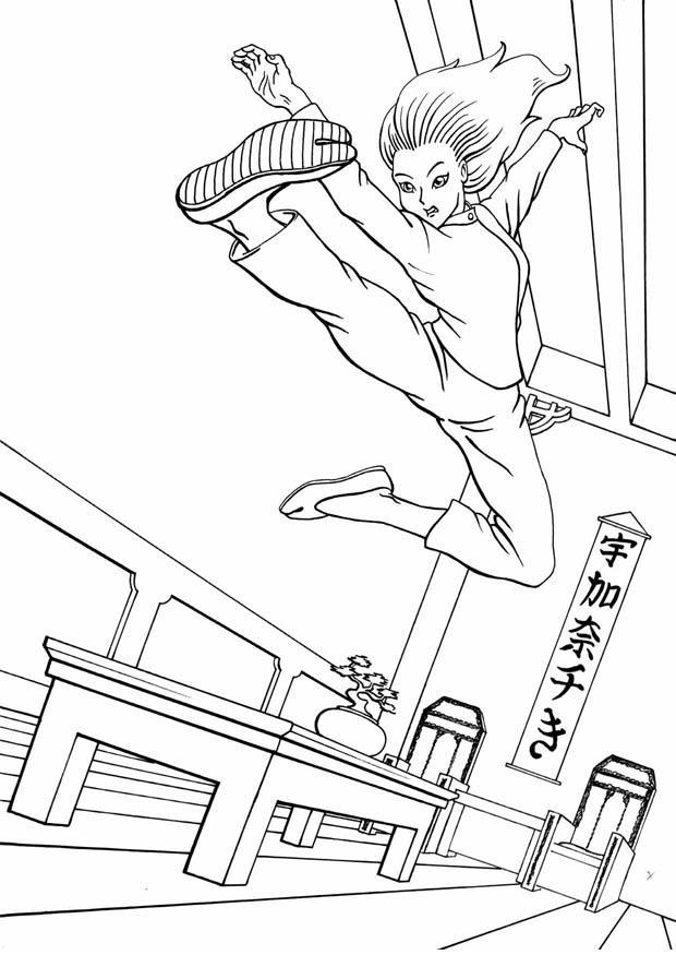 kung fu Página para colorir kung fu