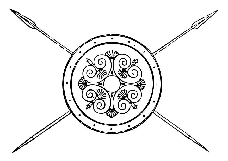 lanA§a e escudo gregos Página para colorir lanA§a e escudo gregos