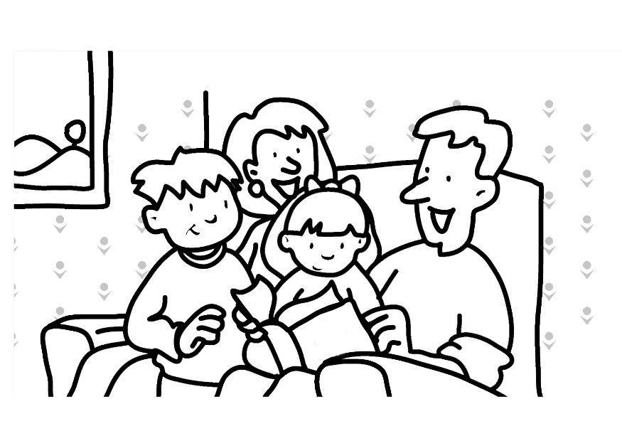 leitura em famAlia Página para colorir leitura em famAlia