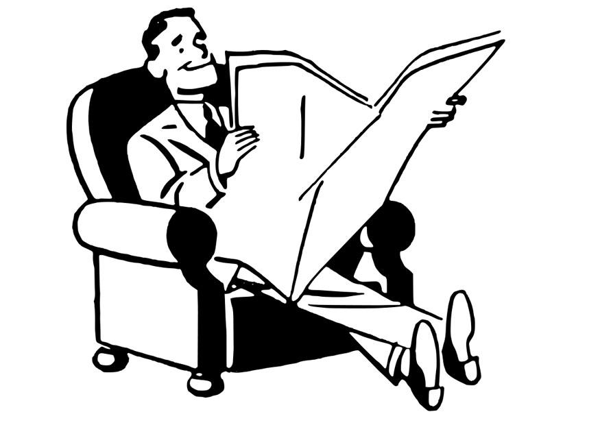ler o jornal Página para colorir ler o jornal
