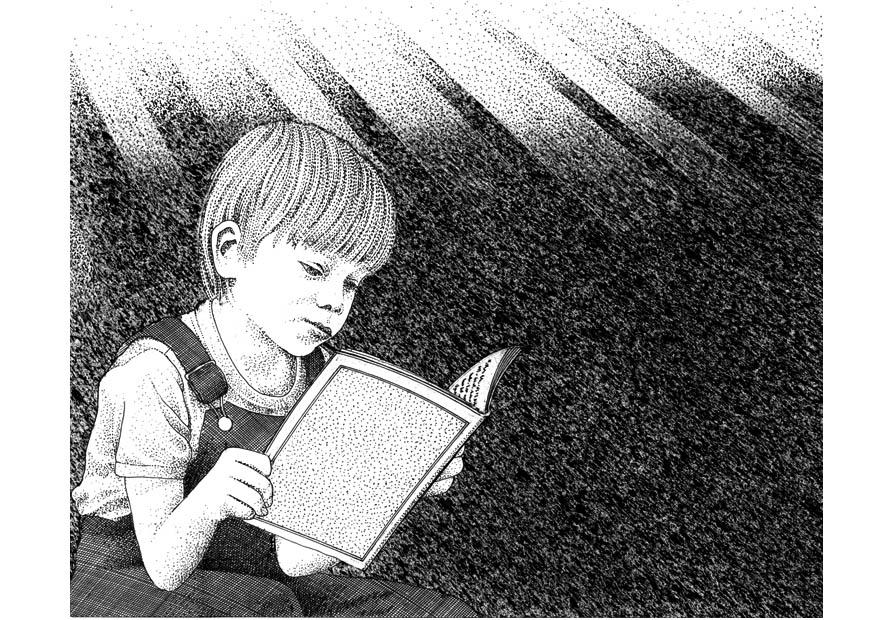 ler um livro Página para colorir ler um livro