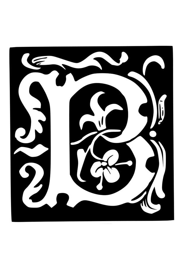 letra decorativa - b Página para colorir letra decorativa - b