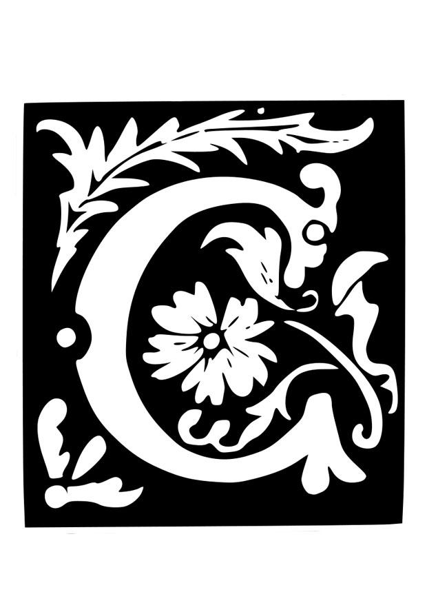 letra decorativa - c Página para colorir letra decorativa - c