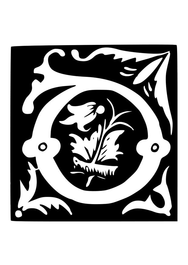 letra decorativa - d Página para colorir letra decorativa - d