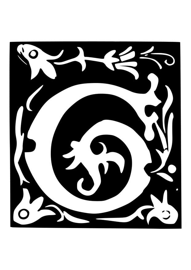 letra decorativa - g Página para colorir letra decorativa - g