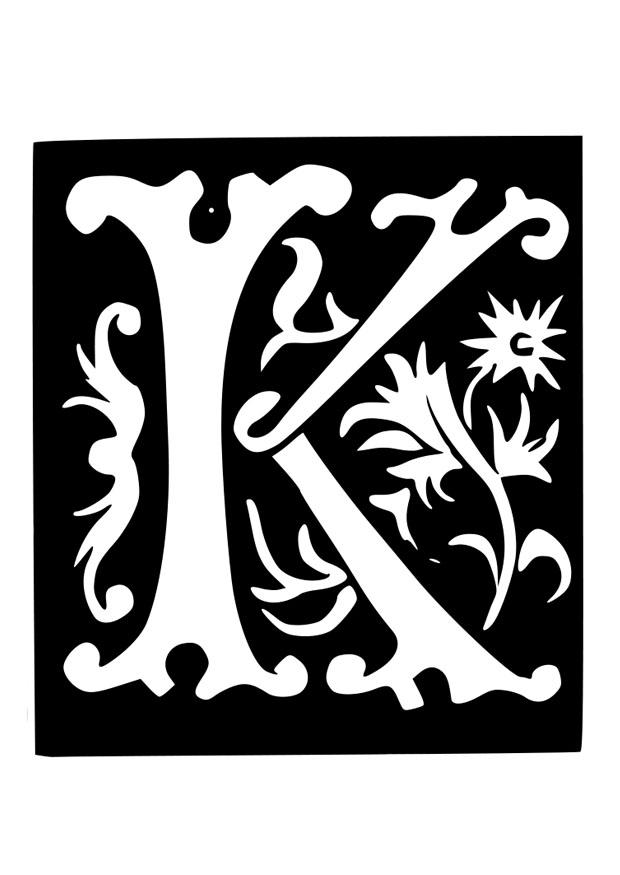 letra decorativa - k Página para colorir letra decorativa - k