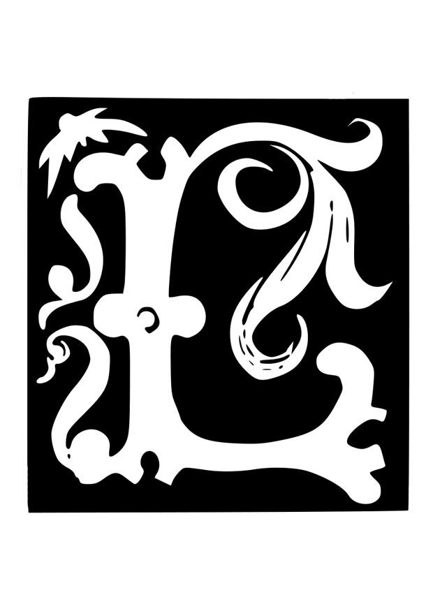 letra decorativa - l Página para colorir letra decorativa - l
