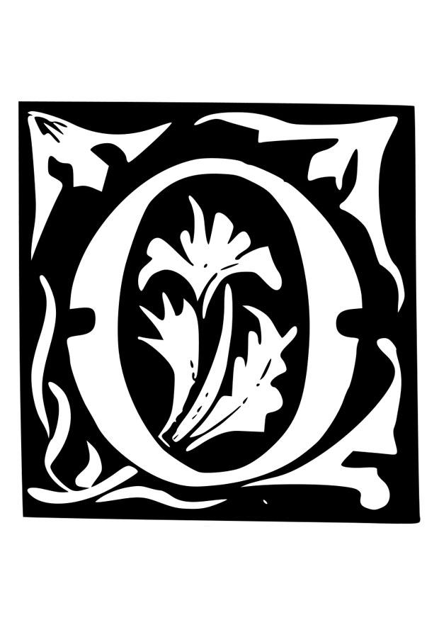 letra decorativa - o Página para colorir letra decorativa - o