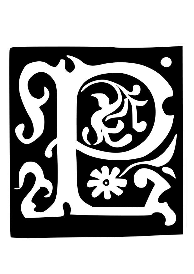 letra decorativa - p Página para colorir letra decorativa - p