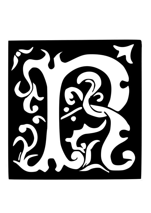 letra decorativa - r Página para colorir letra decorativa - r