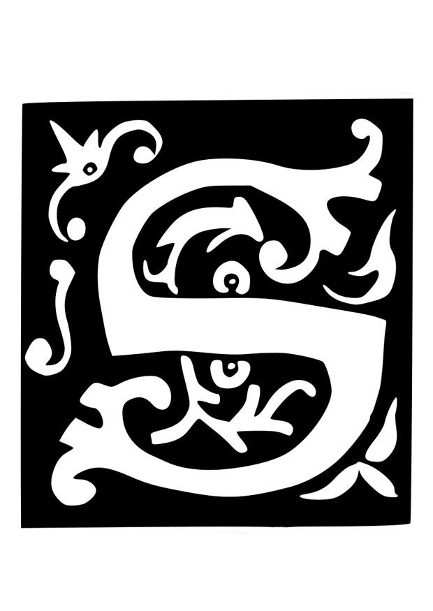 letra decorativa - s Página para colorir letra decorativa - s