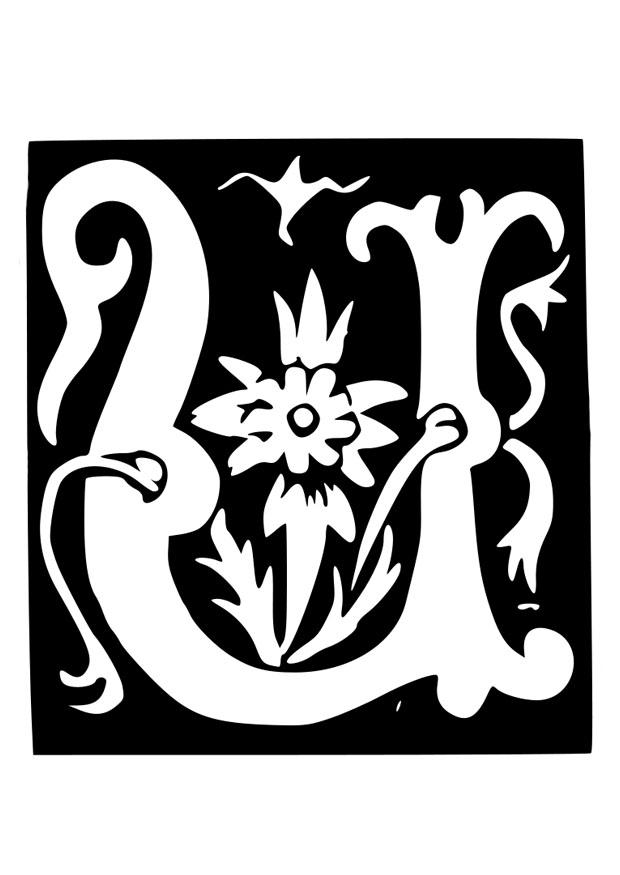 letra decorativa - u Página para colorir letra decorativa - u