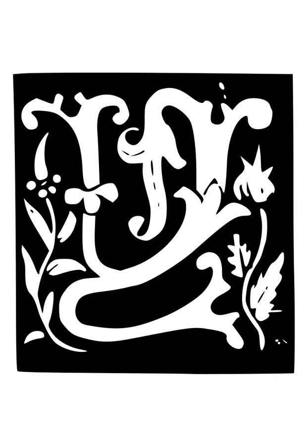 letra decorativa - w Página para colorir letra decorativa - w