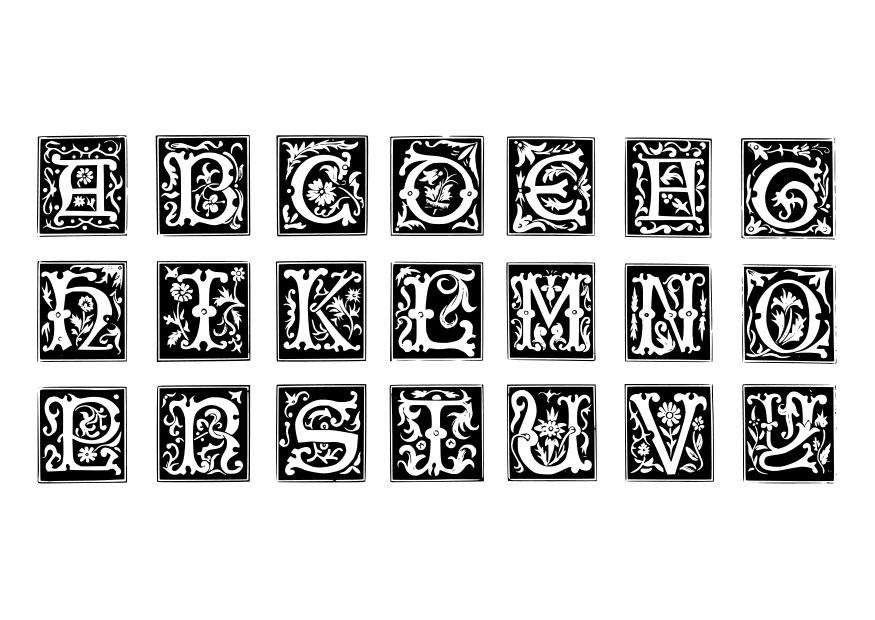 letras decorativas Página para colorir letras decorativas