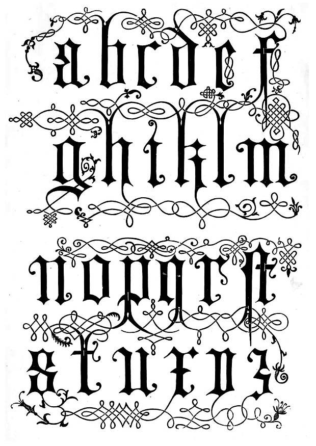 letras do sA©culo xvi Página para colorir letras do sA©culo xvi